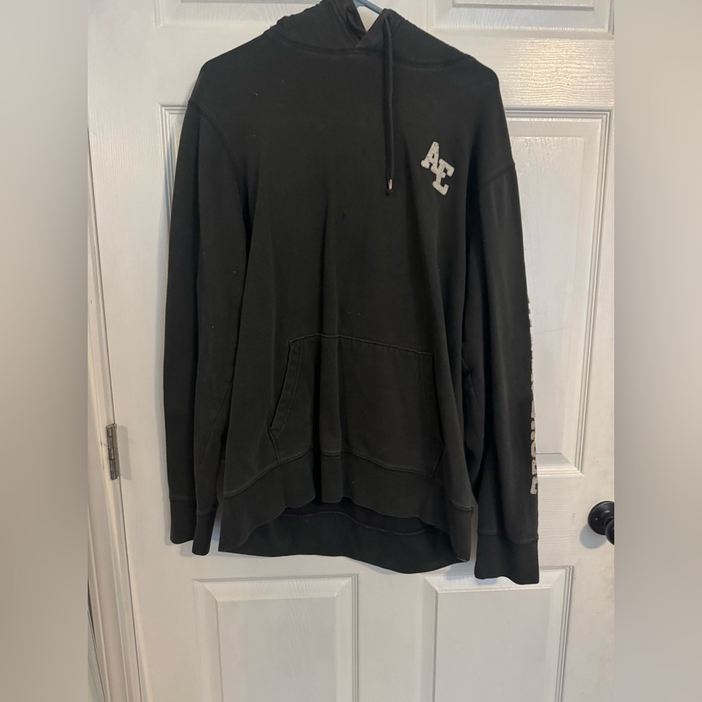 American Eagle Men's Dark Gray Hoodie Size Large Tall